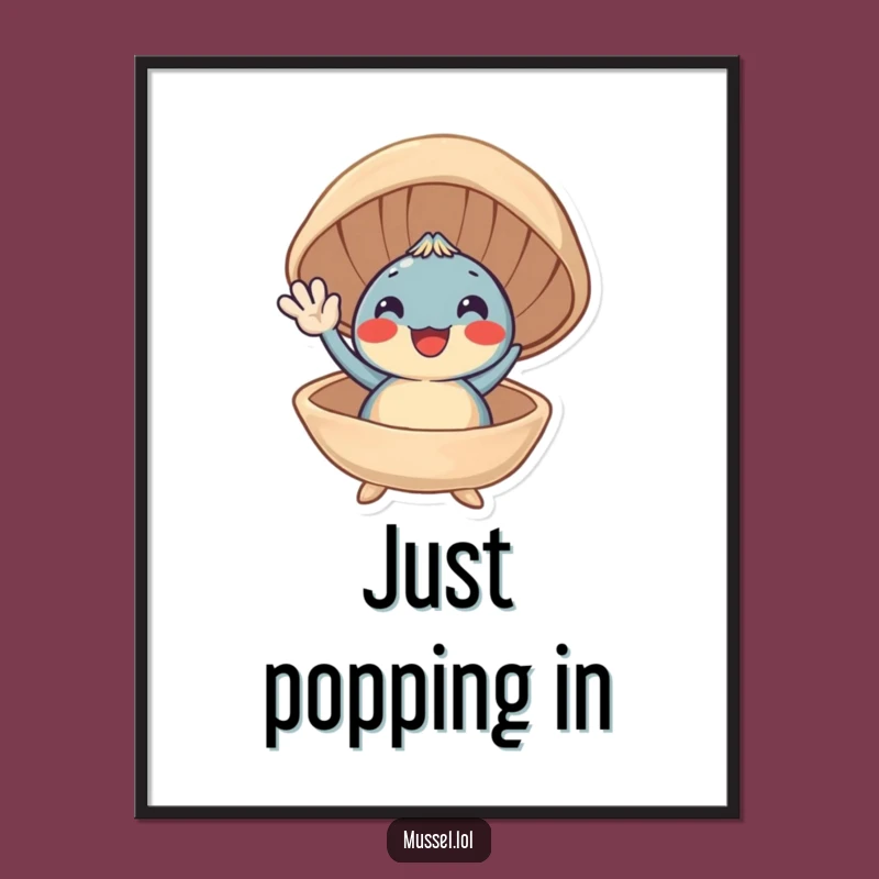 Funny Smiling Mussel Digital Art: Bring Cheerful Ocean Vibes!