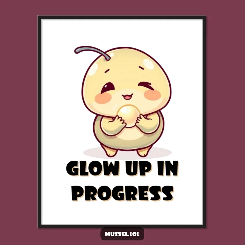 Funny Winking Mussel Pearl Digital Art - Instant Humor for Your Walls