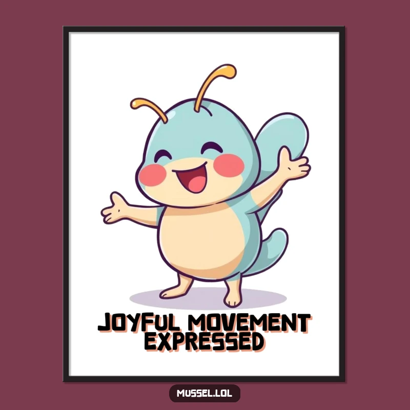 Funny Shimmy Mussel Digital Art: Cheerful Dancer, Joyful Moves, Instant Download