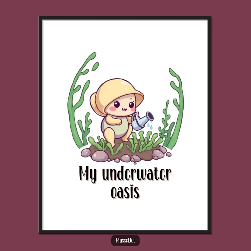 Funny Mussel Kelp Garden Digital Art Print: Instant Botanical Charm