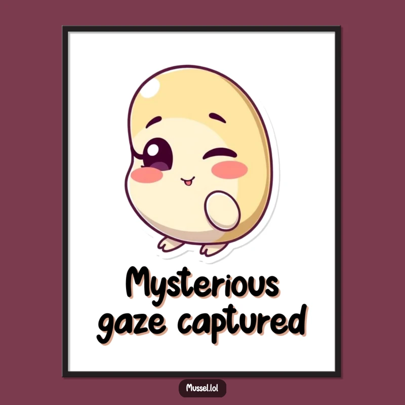 Funny Winking Mussel Digital Art: Cheeky Character, Playful Wink, Instant Download