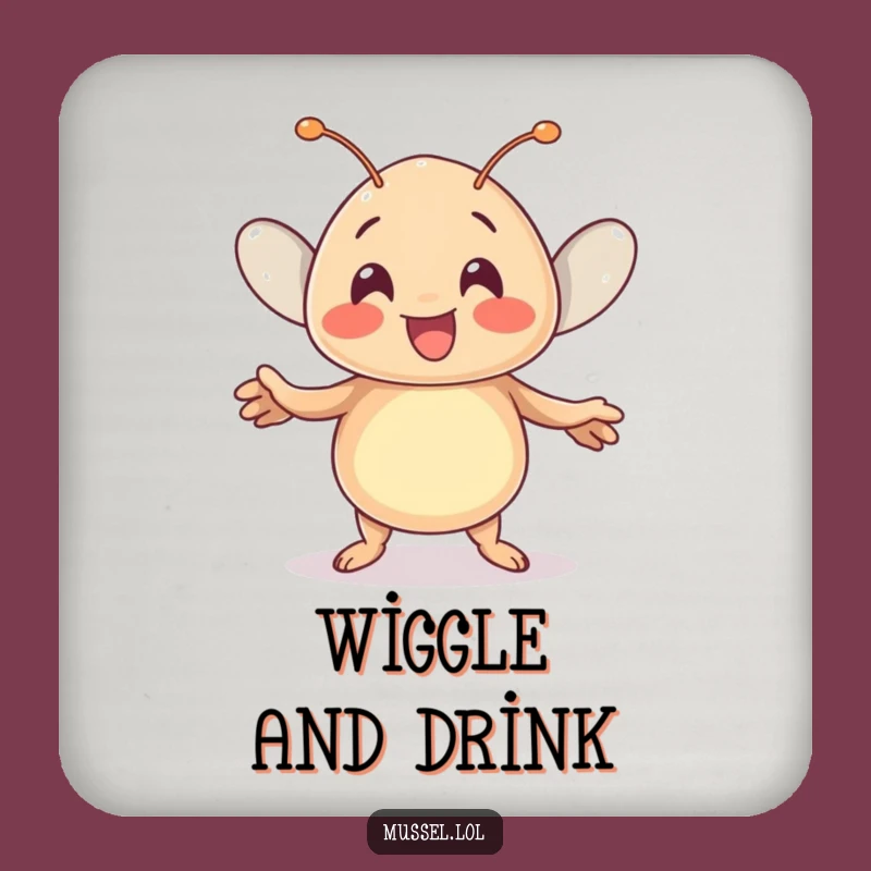 Funny Kawaii Mussel Dance Coaster Protects Surfaces with Joyful Charm