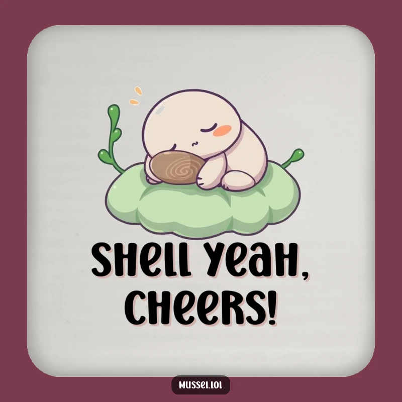Funny Mussel Coaster: Peaceful Napping Character for Table Protection
