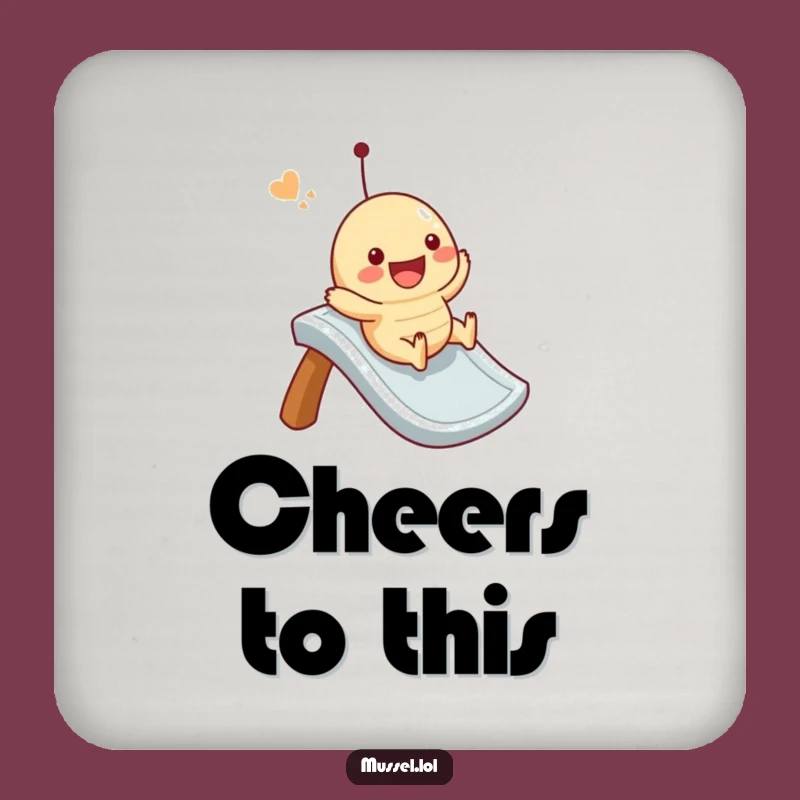 Funny Mussel Slide Drink Coaster: Protect Surface Character Sliding, Humorous Gift!