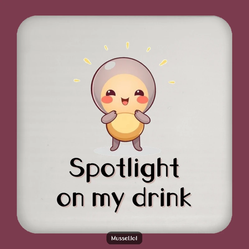 Funny Mussel Spotlight Coasters: Dramatic Pose, Humorous Bar Accessory Gift