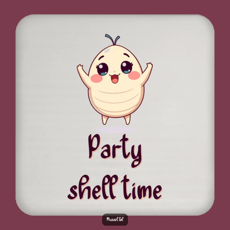 Funny Plump Mussel Joyful Coasters: Protect Surfaces with Cheerful Character Art Gift