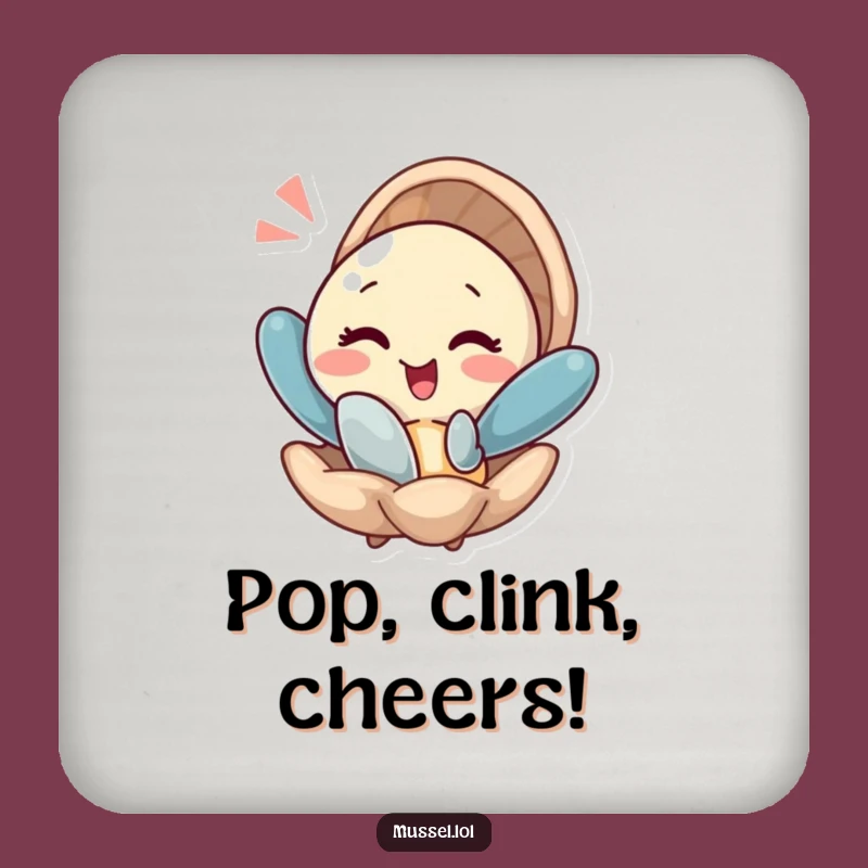 Funny Winking Mussel Coaster - Protect Surfaces with a Smile, Funny Gift