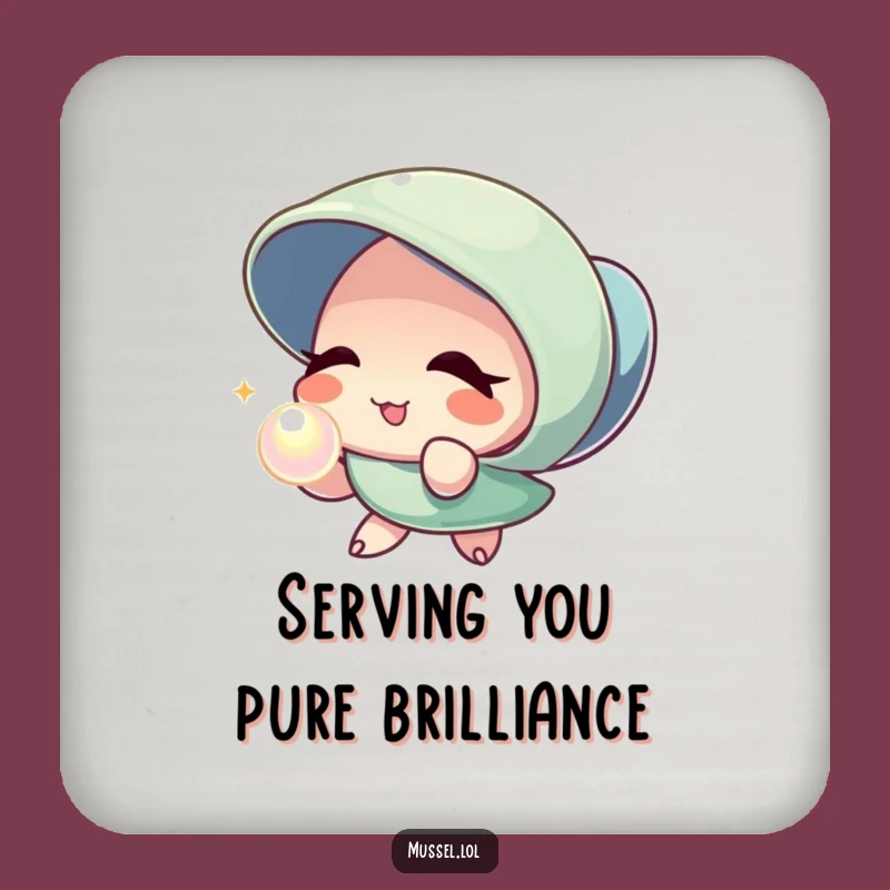 Funny Mussel Pearl Wink Coaster - Protect Surfaces with Witty Style