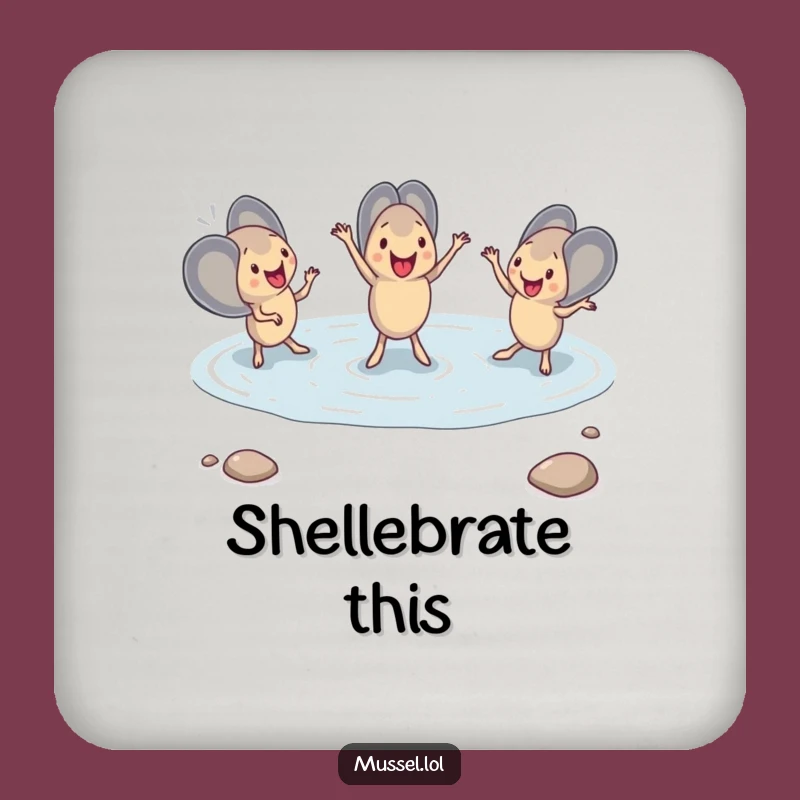 Funny Mussel Dance Coasters: Protect Surfaces with Synchronized Seaside Merriment Gift
