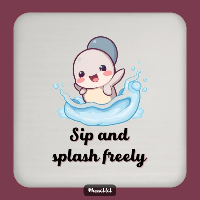 Funny Mussel Wave Splash Coaster - Protect Surfaces with Playful Charm