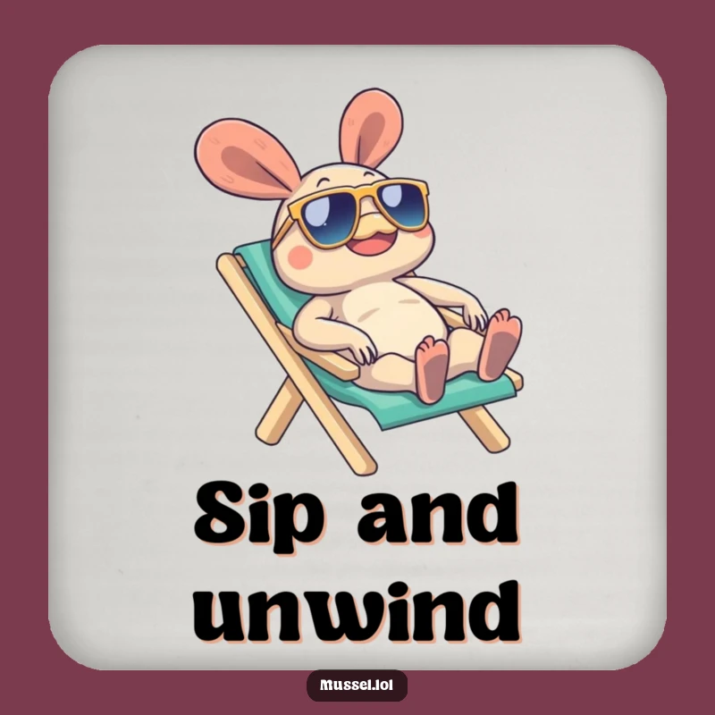 Funny Beach Mussel Coaster: Cool Sunglasses Protection for Surfaces!