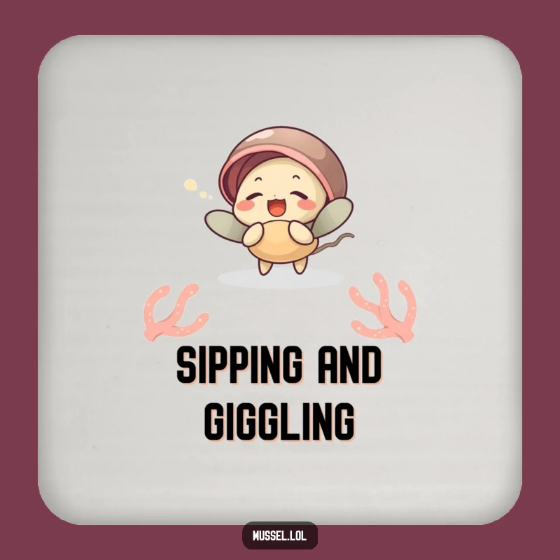 Funny Mussel Coaster Set: Giggling Character Drink Protection, Perfect Gift