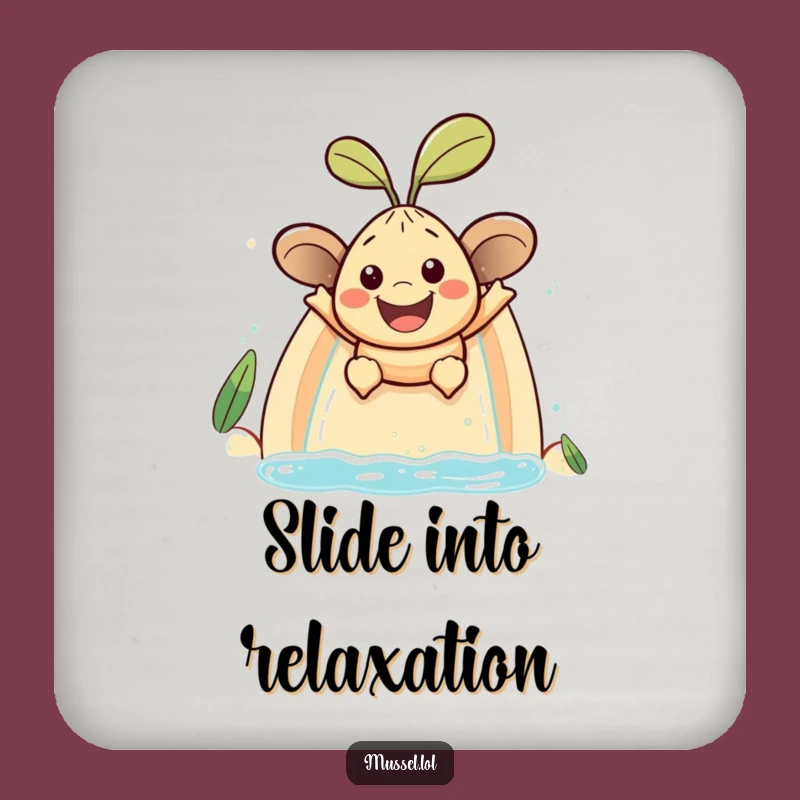 Funny Mussel Water Slide Coasters: Protect Surfaces with Thrilling Character Art Gift