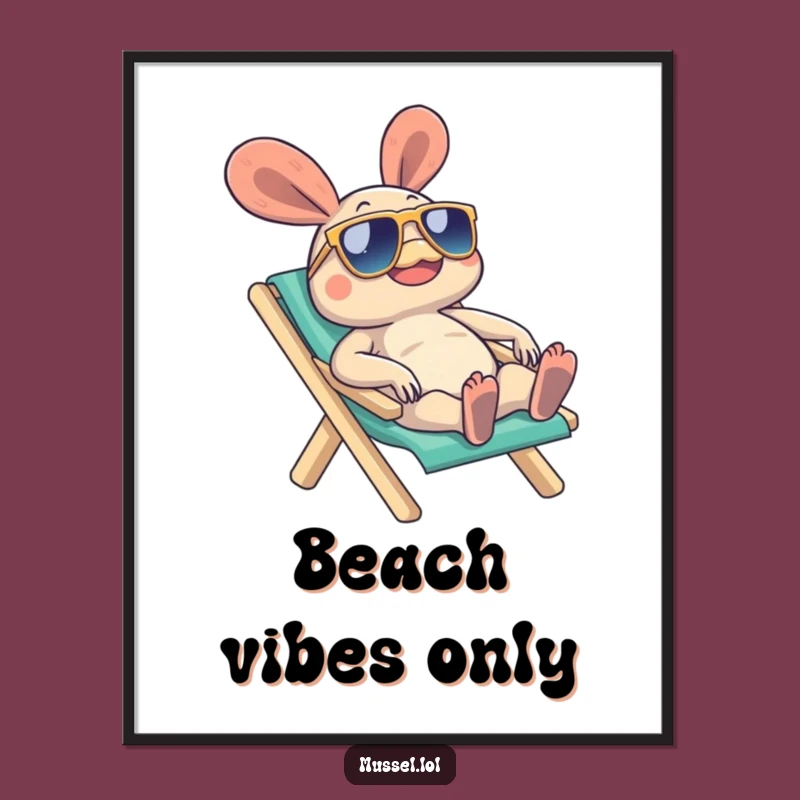 Funny Beach Mussel Poster: Cool Sunglasses Character Art for Walls!