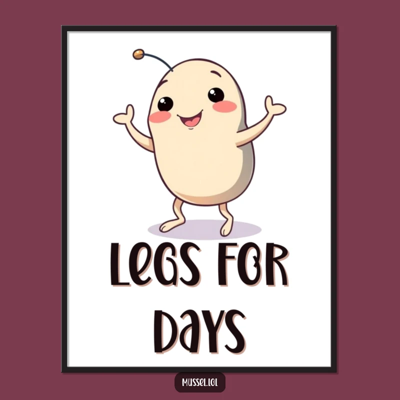 Funny Dancing Mussel Poster - Bring Lively Humor to Your Walls