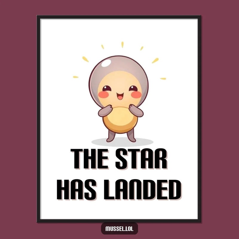 Funny Mussel Drama Poster: Spotlight Pose, Striking Humorous Wall Art Gift