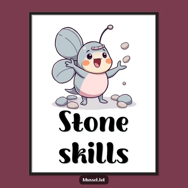 Funny Mussel Juggler Poster: Add Playful Skill to Your Walls