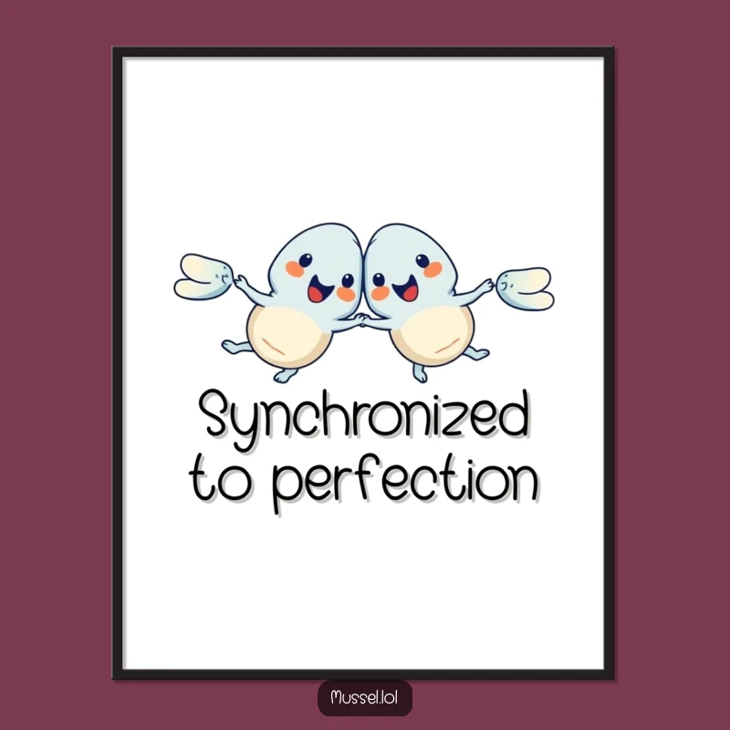 Funny Synchronized Swim Mussels Poster: Hilarious Aquatic Art for Walls!