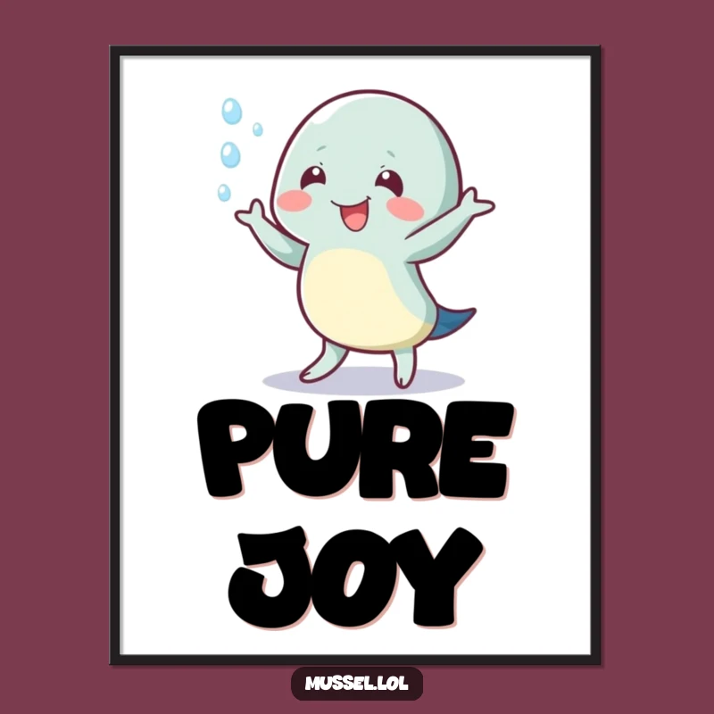 Funny Wiggling Mussel Poster: Bring Energetic Ocean Vibes Home!