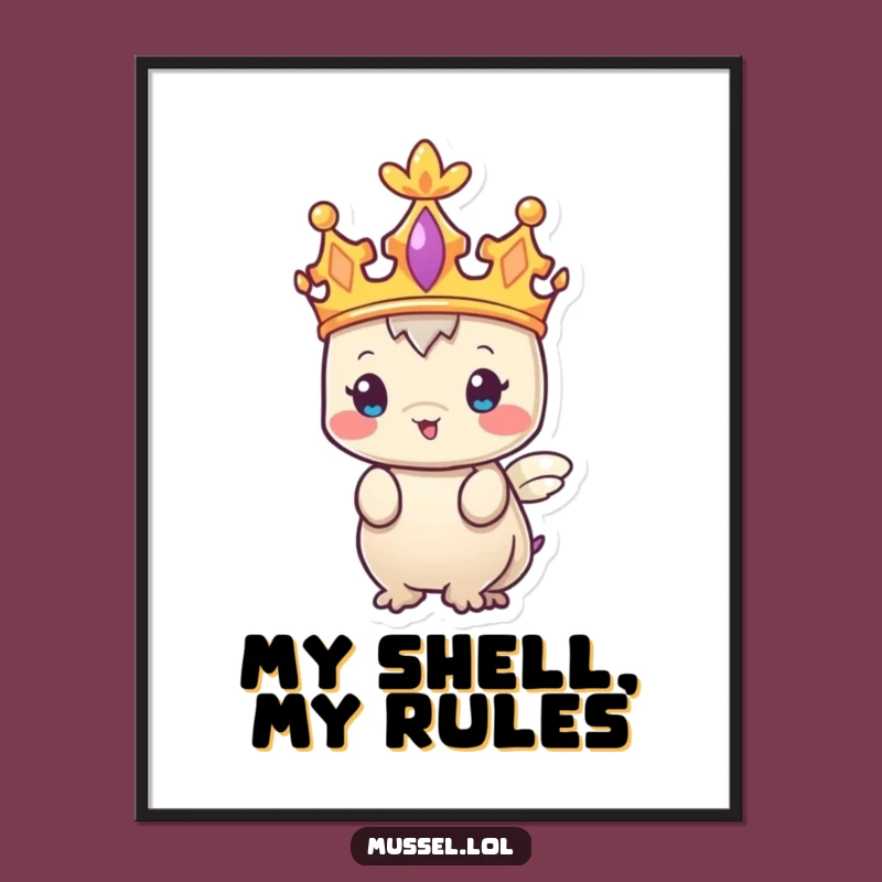 Funny Regal Mussel Poster - Majestic Humor for Your Walls