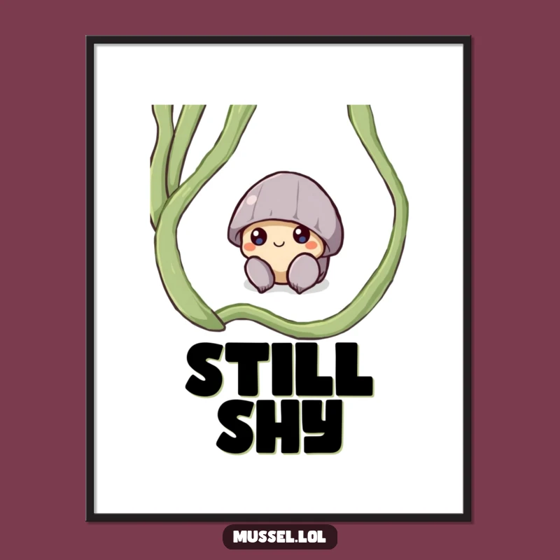 Funny Shy Mussel Poster: Delicate Undersea Art for Your Walls!