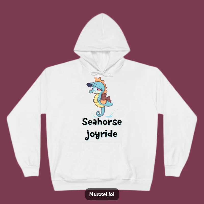 Funny Giggling Mussel Hoodie: Cozy Seahorse Ride Comfort, Hilarious Gift