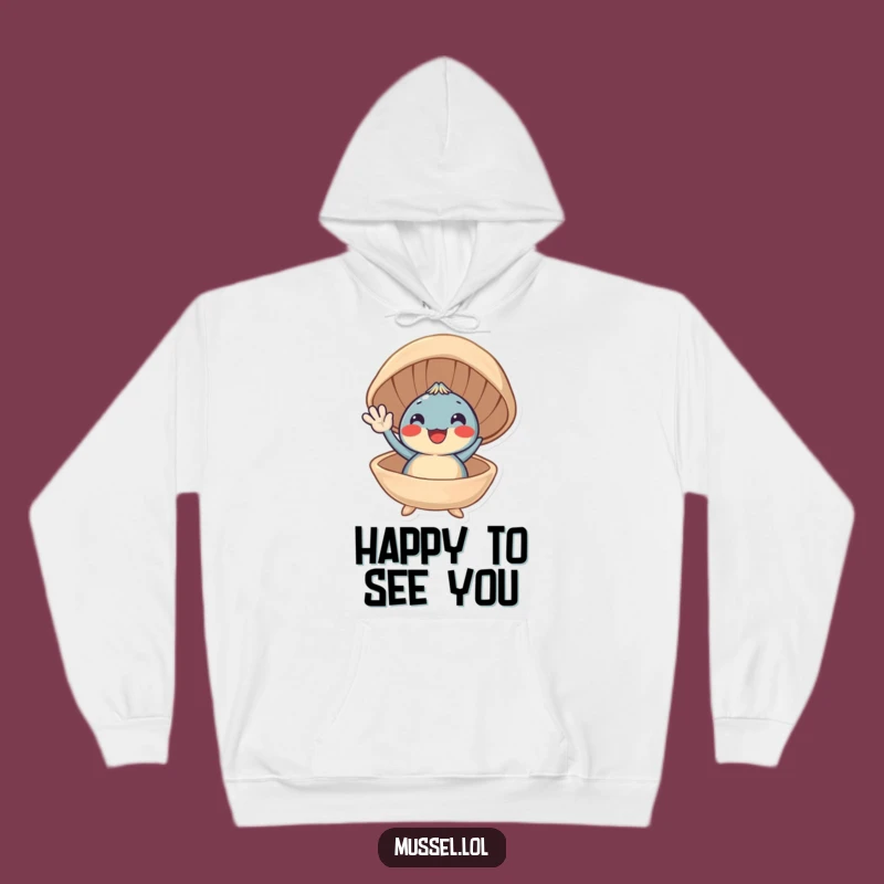 Funny Smiling Mussel Hoodie: Cozy Up with Ocean Cheer!