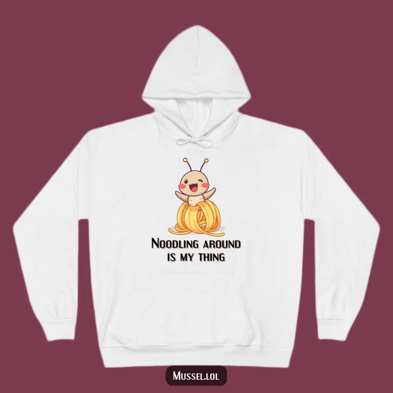 Funny Mussel Spaghetti Adventure Hoodie, Cozy Humorous Character Gift!