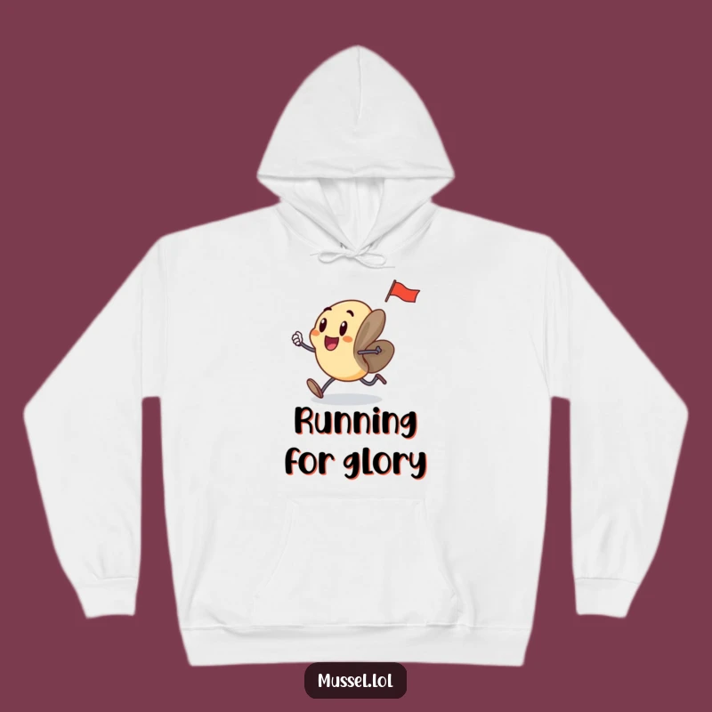 Funny Running Mussel Hoodie: Cozy Comfort for Excited Explorers