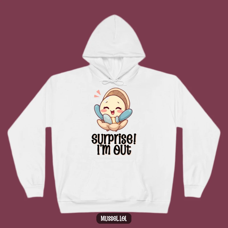 Cozy Funny Winking Mussel Hoodie - Stay Warm & Witty, Perfect Funny Gift