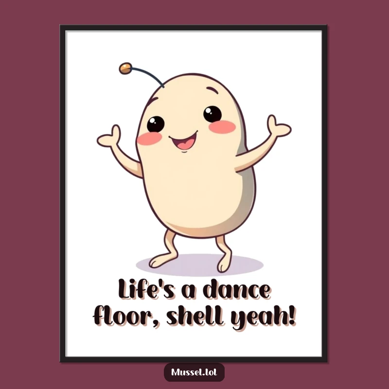 Fun Free Printable Wall Art: Dancing Mussel, Lively Downloadable Decor