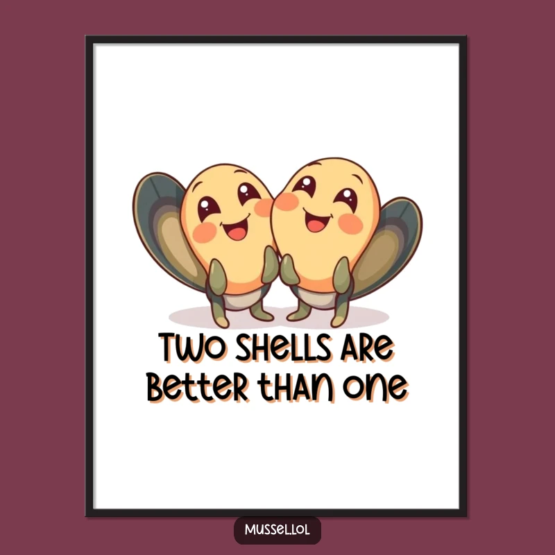 Funny Free Printable Wall Art: Giggling Mussels, Downloadable Decor for a Joyful Space