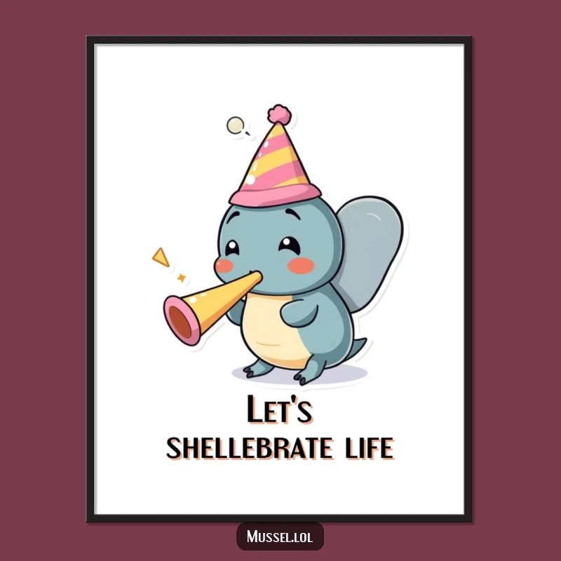 Funny Free Printable Wall Art: Mussel Party Time for Festive Downloadable Decor