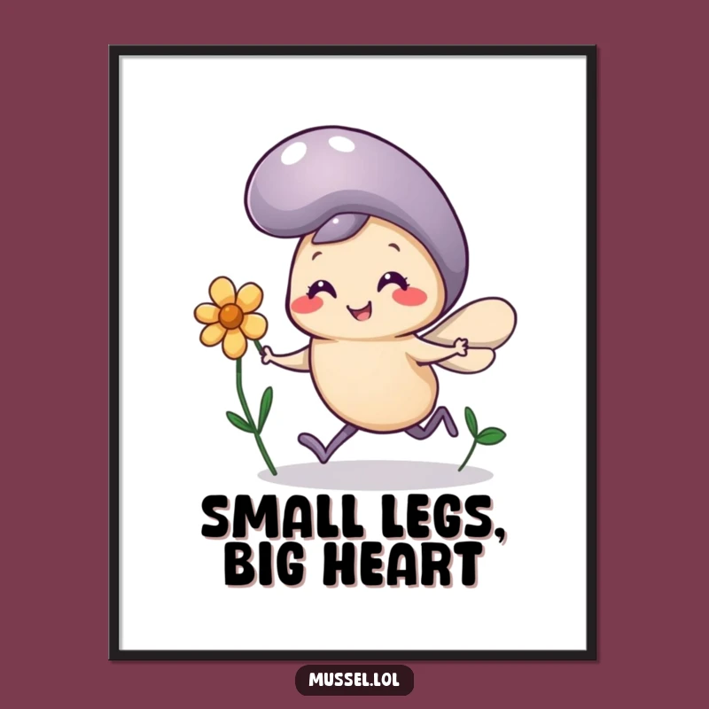 Funny Free Printable Wall Art: Tiny Legged Mussel for Joyful Downloadable Decor