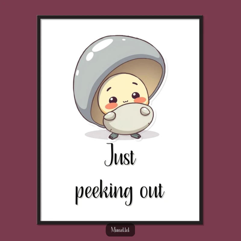 Free Printable Funny Wall Art: Shy Mussel, Sweet Downloadable Decor!