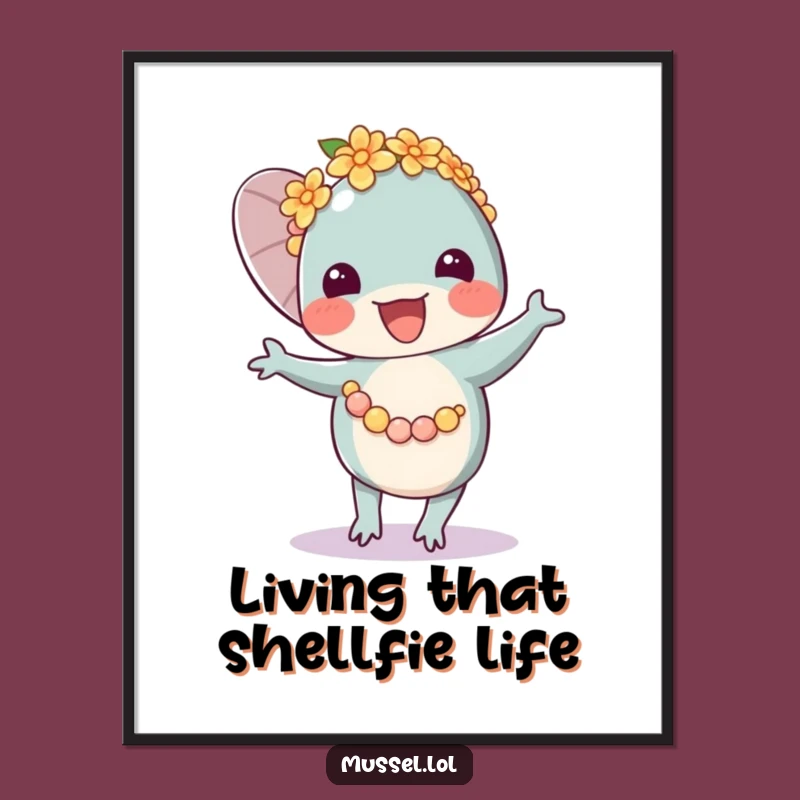 Free Printable Mussel Lei Dancer Wall Art - Funny Downloadable Home Decor!