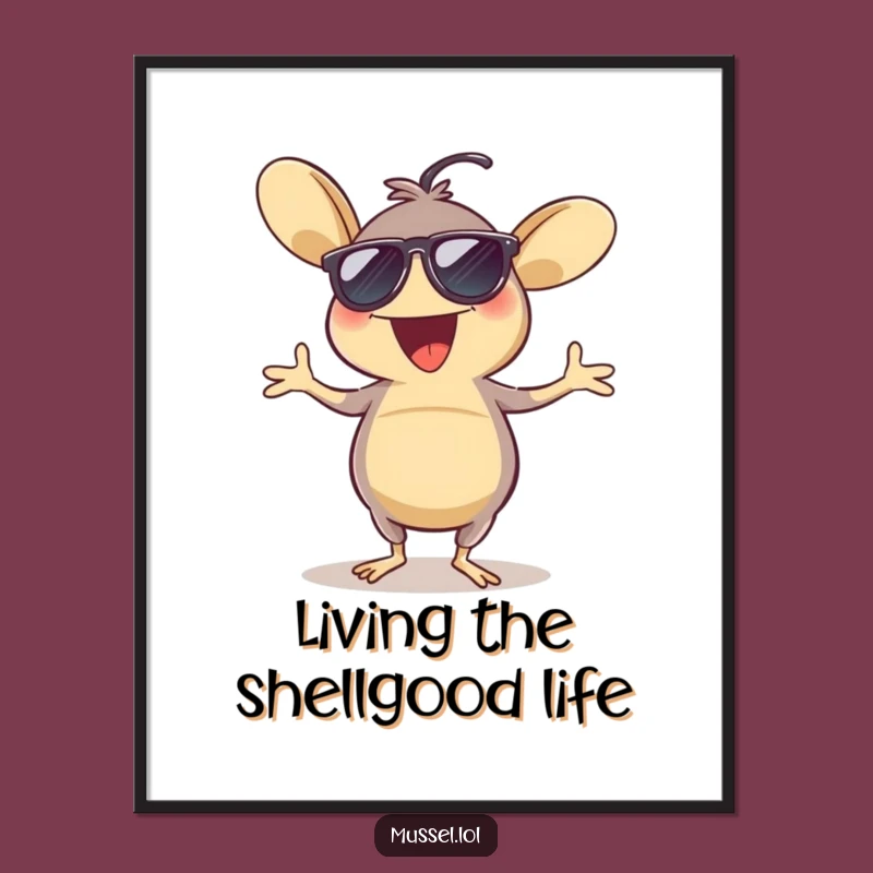 Funny Free Printable Mussel Wall Art: Dancing Jig Downloadable Decor for Party Vibes