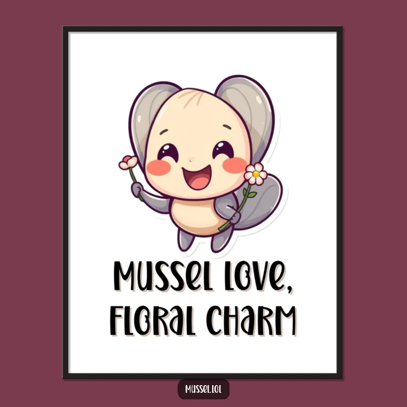 Free Printable Smiling Mussel Wall Art - Funny Downloadable Decor!