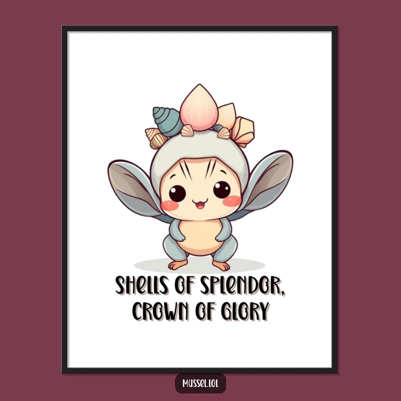 Funny Free Printable Wall Art: Mussel Queen's Crown - Quirky Downloadable Decor