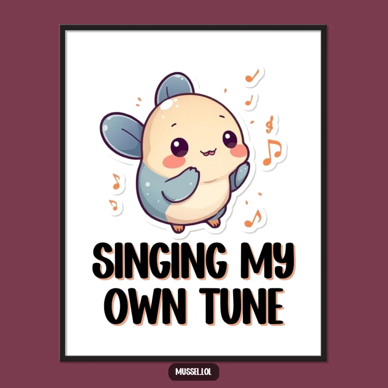 Free Printable Funny Wall Art: Musical Mussel, Melodious Downloadable Decor!