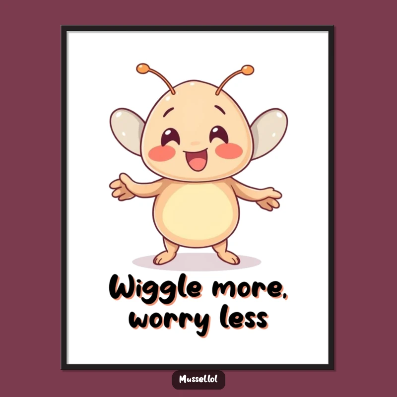 Funny Free Printable Wall Art: Mussel's Joyful Wiggle - Quirky Downloadable Decor