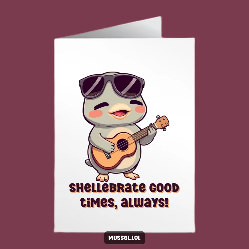 Free Printable Birthday Card: Funny Mussel Musician Singing Hilariously!