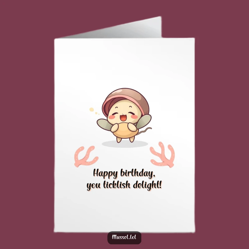Free Printable Giggling Mussel Birthday Card - Funny Ocean Downloadable Gift