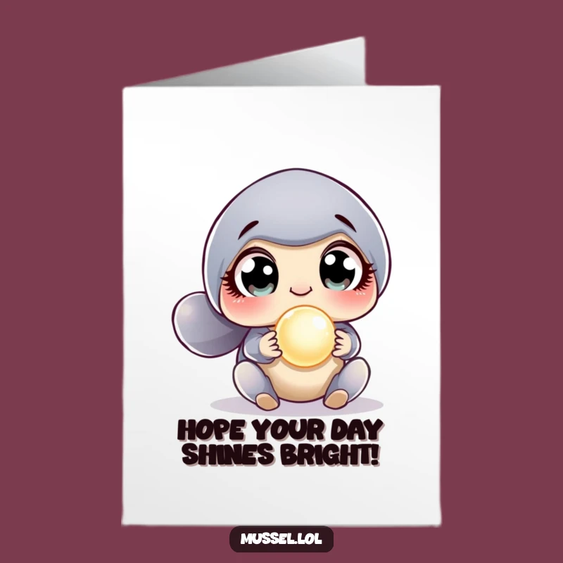 Funny Free Printable Birthday Card: Surprised Mussel Pearl Discovery Gift