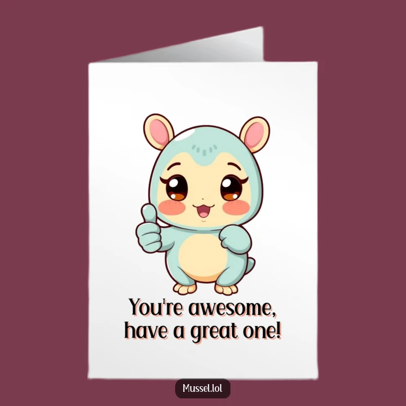 Thumbs Up Birthday! Free Printable Mussel Card - Downloadable Cheerful Greeting!