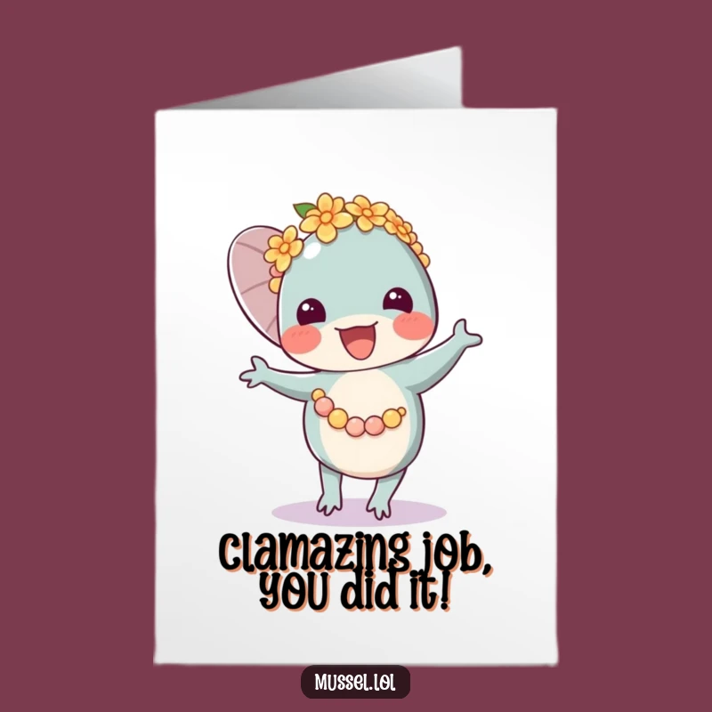 Free Printable Mussel Lei Dancer Congrats Card - Hilarious Downloadable Gift!