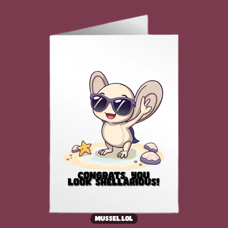 Free Printable Cool Mussel Congrats Card - Beachy Celebration