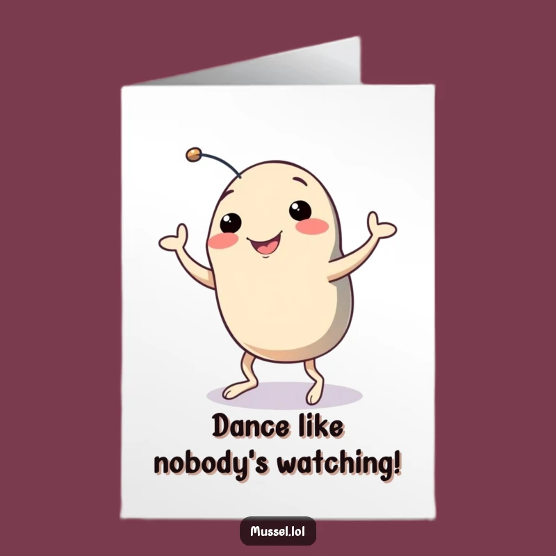 Free Printable Congrats Card: Dancing Mussel, Joyful Downloadable Gift