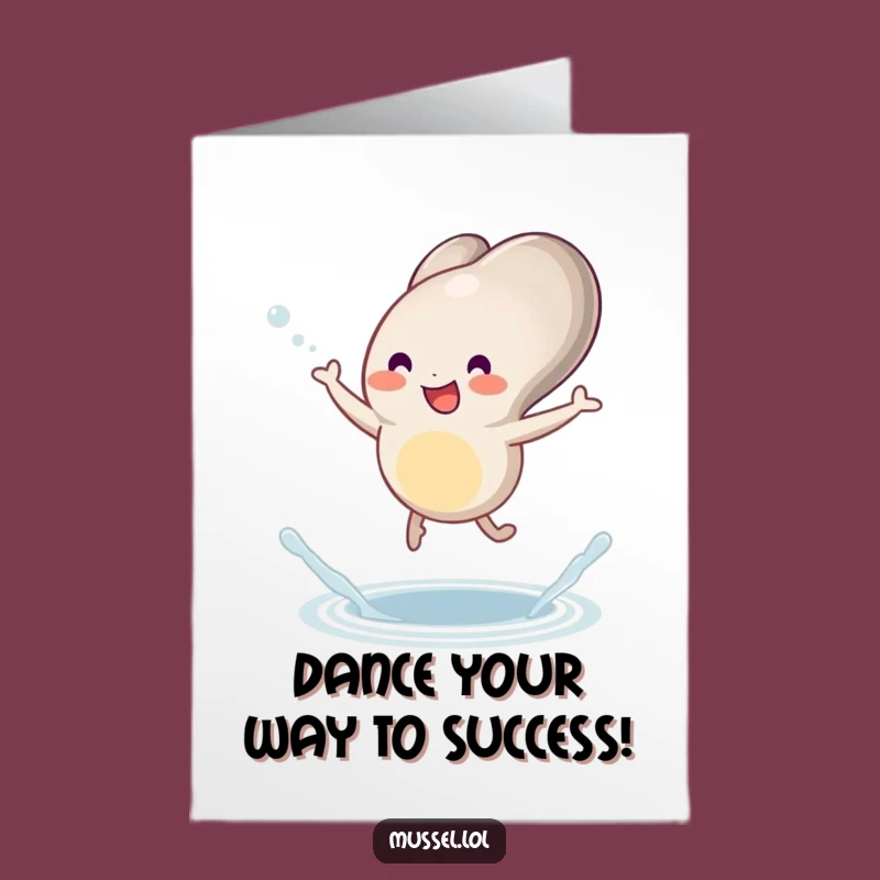Free Printable Congrats Card: Dancing Mussel Splash, Downloadable Cheer for Your Success