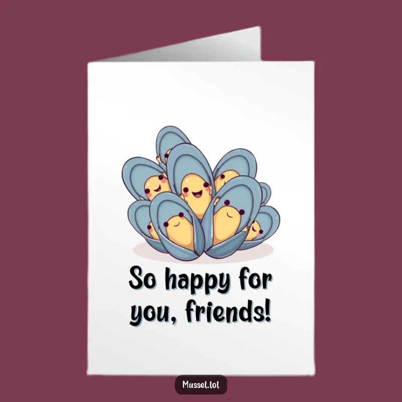 Free Printable Congrats Card: Waving Mussels, Downloadable Cheer for Your Big Achievement